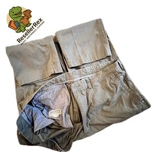 Duluth Trading Co. Mens Relaxed Fit Canvas Carpenter Pants Olive Green 44x30